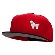 White 50's Poodle Embroidered Patched Wool Blend Pro Style 2 Tone Snapback - Black-Red OSFM