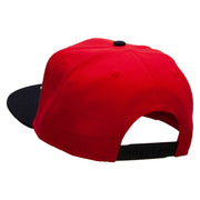 White 50's Poodle Embroidered Patched Wool Blend Pro Style 2 Tone Snapback - Black-Red OSFM