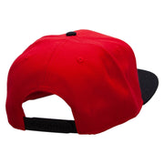 White 50's Poodle Embroidered Patched Wool Blend Pro Style 2 Tone Snapback - Black-Red OSFM