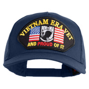 Vietnam Era Vet and Proud of It Patched Solid Cotton Twill 5 panel Mesh Back Cap - Navy OSFM
