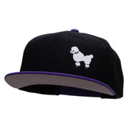 White 50's Poodle Embroidered Patched Wool Blend Pro Style 2 Tone Snapback - Purple-Black OSFM