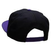 White 50's Poodle Embroidered Patched Wool Blend Pro Style 2 Tone Snapback - Purple-Black OSFM