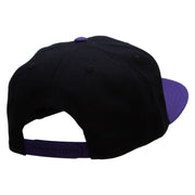 White 50's Poodle Embroidered Patched Wool Blend Pro Style 2 Tone Snapback - Purple-Black OSFM