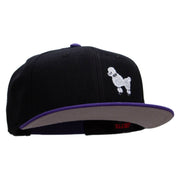 White 50's Poodle Embroidered Patched Wool Blend Pro Style 2 Tone Snapback - Purple-Black OSFM