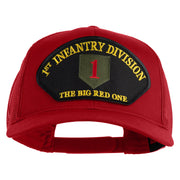 1st Infantry Division The Big Red One Patched Solid Cotton Twill Mesh Prostyle Cap - Red OSFM