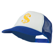 Dollar Sign Logo Embroidered Foam Mesh Back Cap