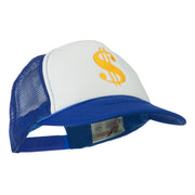 Dollar Sign Logo Embroidered Foam Mesh Back Cap