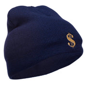 Dollar Sign Logo Embroidered Short Beanie