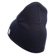 USMC Semper Fi Symbol Embroidered 8 Inch Short Beanie Made in USA - Navy OSFM