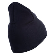 USMC Semper Fi Symbol Embroidered 8 Inch Short Beanie Made in USA - Navy OSFM