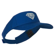 Diamond Embroidered Cotton Twill Sun Visor