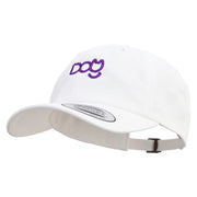 Dog and Cat Logo Dad Style Unstructured Low Profile 6 panel Cotton Cap - White OSFM