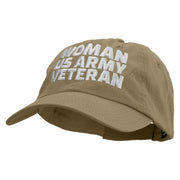 Woman US Army Veteran Embroidered Low Profile Dyed Cotton Twill Cap - Khaki OSFM