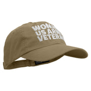 Woman US Army Veteran Embroidered Low Profile Dyed Cotton Twill Cap - Khaki OSFM