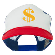 Dollar Sign Logo Embroidered Foam Mesh Back Cap