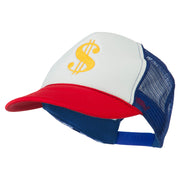 Dollar Sign Logo Embroidered Foam Mesh Back Cap