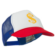 Dollar Sign Logo Embroidered Foam Mesh Back Cap