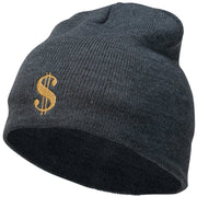 Dollar Sign Logo Embroidered Short Beanie