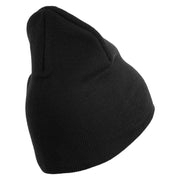 USMC Semper Fi Symbol Embroidered 8 Inch Short Beanie Made in USA - Black OSFM