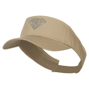 Diamond Embroidered Cotton Twill Sun Visor