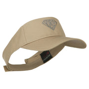 Diamond Embroidered Cotton Twill Sun Visor