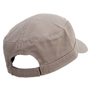 Lucky Clover Hat Embroidered Garment Washed Adjustable Army Cap - Dk-Khaki OSFM