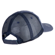US Space Force Grey Letter Embroidered Low Profile Special Cotton Mesh Cap - Navy OSFM