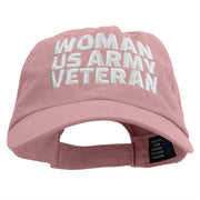 Woman US Army Veteran Embroidered Low Profile Dyed Cotton Twill Cap - Lt-Pink OSFM