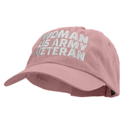 Woman US Army Veteran Embroidered Low Profile Dyed Cotton Twill Cap - Lt-Pink OSFM