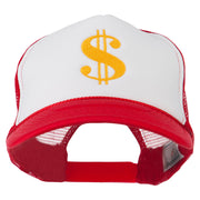 Dollar Sign Logo Embroidered Foam Mesh Back Cap