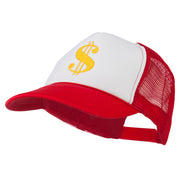 Dollar Sign Logo Embroidered Foam Mesh Back Cap