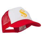 Dollar Sign Logo Embroidered Foam Mesh Back Cap