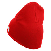 USMC Semper Fi Symbol Embroidered 8 Inch Short Beanie Made in USA - Red OSFM