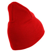 USMC Semper Fi Symbol Embroidered 8 Inch Short Beanie Made in USA - Red OSFM