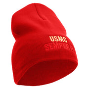 USMC Semper Fi Symbol Embroidered 8 Inch Short Beanie Made in USA - Red OSFM