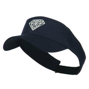 Diamond Embroidered Cotton Twill Sun Visor