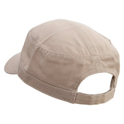 Lucky Clover Hat Embroidered Garment Washed Adjustable Army Cap - Khaki OSFM