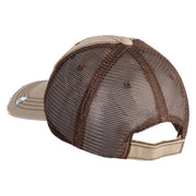 US Space Force Grey Letter Embroidered Low Profile Special Cotton Mesh Cap - Khaki-Brown OSFM