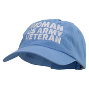 Woman US Army Veteran Embroidered Low Profile Dyed Cotton Twill Cap - Sky-Blue OSFM