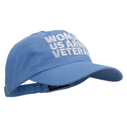 Woman US Army Veteran Embroidered Low Profile Dyed Cotton Twill Cap - Sky-Blue OSFM