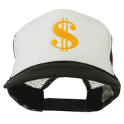 Dollar Sign Logo Embroidered Foam Mesh Back Cap