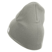 USMC Semper Fi Symbol Embroidered 8 Inch Short Beanie Made in USA - Dk-Ash OSFM