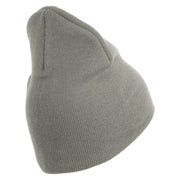 USMC Semper Fi Symbol Embroidered 8 Inch Short Beanie Made in USA - Dk-Ash OSFM