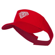 Diamond Embroidered Cotton Twill Sun Visor