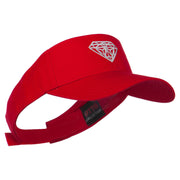 Diamond Embroidered Cotton Twill Sun Visor