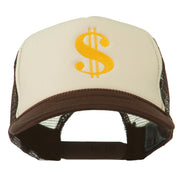 Dollar Sign Logo Embroidered Foam Mesh Back Cap