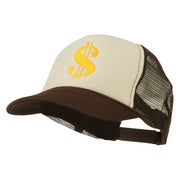 Dollar Sign Logo Embroidered Foam Mesh Back Cap