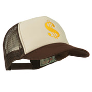 Dollar Sign Logo Embroidered Foam Mesh Back Cap