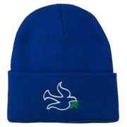 Dove Symbol Embroidered Long Beanie