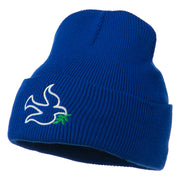 Dove Symbol Embroidered Long Beanie